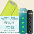 PerkHomy 36" x 2,400" (200') Neon Green Kraft Paper Roll for Craft Bulletin Board Paper Art Table Covering Crafting Gift Wrapping Bouquet Packing Parcel 80GSM 55LB (Neon Green, 36" x 200')