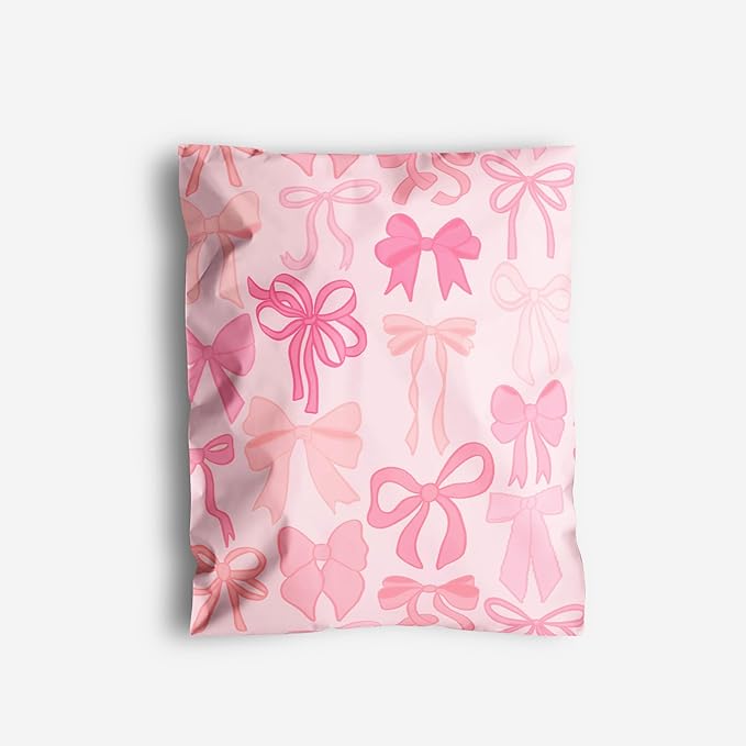 10x13 Poly Mailers – Coquette Bows Design – Waterproof, Tear-Resistant Shipping Bags with Adhesive Seal – 100 Pack – Package Mint