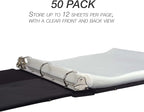 Samsill 50 Pack Sheet Protectors, 8.5x11 Inch Page Protectors for 3 Ring Binder, Standard Weight, Clear Protector, Letter Size, Top Loading, Acid Free