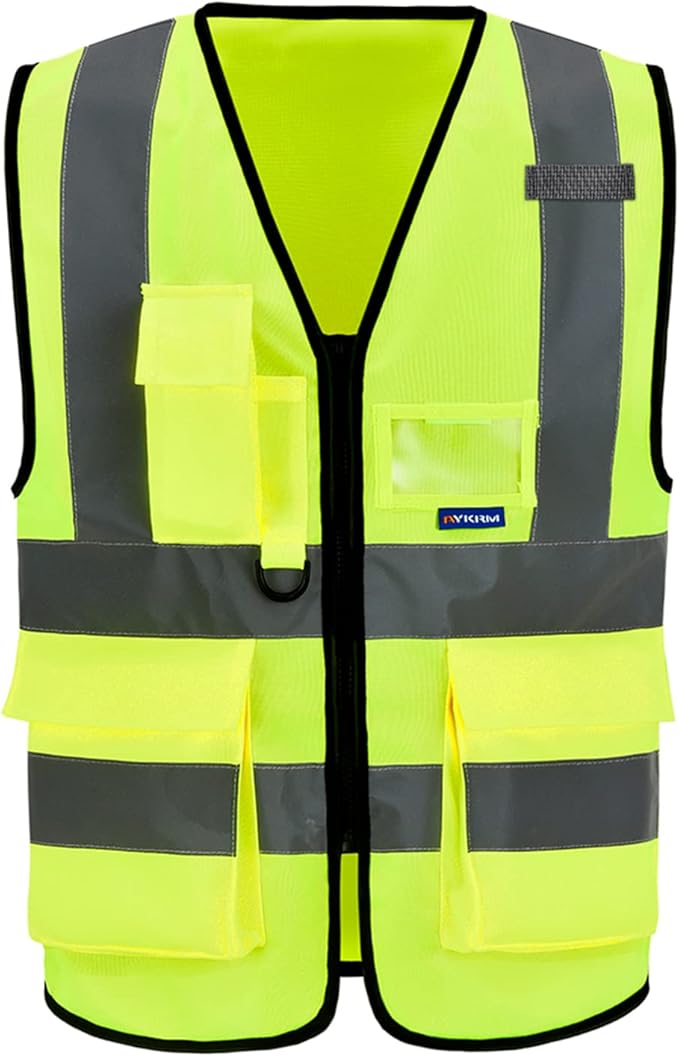 A-SAFETY hi vis Safety Vests, Yellow