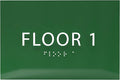6" X4" Floor 1 Sign - ADA Compliant Tactile Graphics Grade 2 Braille Text | Wall Mount Plastic Directional Assistance, Floor Number Sign for Office, Schools, Hospitals, Apartments