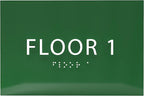 6" X4" Floor 1 Sign - ADA Compliant Tactile Graphics Grade 2 Braille Text | Wall Mount Plastic Directional Assistance, Floor Number Sign for Office, Schools, Hospitals, Apartments