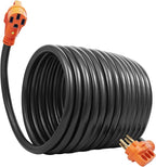 VEVOR 50 Amp RV Extension Cord 50 Feet, Heavy Duty STW 6/3+8/1 AWG Power Cord NEMA 14-50P to 14-50R, with 15A Adapter, LED Power Indicator, for RV Generator Camper, ETL Listed
