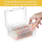 Mathtoxyz Small Bead Organizers, 45 Pieces Plastic Storage Cases Mini Clear Bead Storage Containers Transparent Boxes with Hinged Lid and Rectangle Clear Craft Supply Case