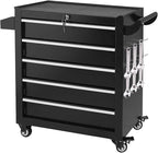 5-Drawer Tool Chest on Wheels, Rolling Metal Toolbox with Wheels & Drawers, Tool Cart Cabinet, Suitable for Garage, Moving/Gift/Daily Use