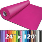 PerkHomy 24" x 1,440" (120') Rose Red Kraft Paper Roll for Craft Bulletin Board Paper Art Table Covering Crafting Gift Wrapping Bouquet Packing Parcel 80GSM 55LB (Rose Red, 24" x 120')