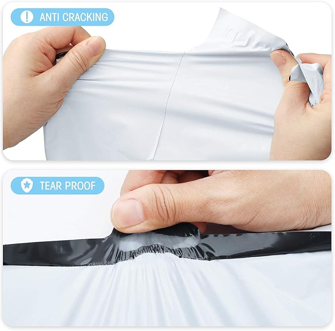 Fuxury 1200 Pcs 24x24" Poly Mailers,Waterproof Mailing Envelopes for Clothing, Strong Adhesive Poly Shipping Postage Bags for Small Business(White)