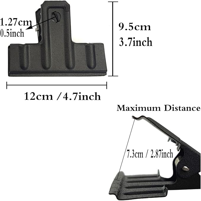 Locci Black Large Bull Clips, 10 Pack Extra Large Binder Clips 4.7 Inch (120 mm) for Home, Work, Art, Office and Kitchen