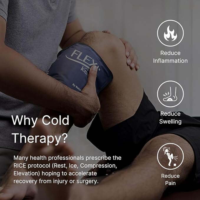 FlexiKold Gel Neck Ice Pack (23" X 8" X 5") - Reusable Cold Pack Compress (Therapy for Pain, Injuries of Neck, Lower Back, Shoulder, wrap Around Knee, Foot, Thigh, Elbow) - A6301-COLD