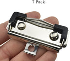 HAHIYO 2.76 Inches Silver Metal Clipboard Clips with Rubber Grips 7 Pack Mountable Sturdy Strong Springs with Rivets Document File Wood Plastic Clips Board for Office School Home