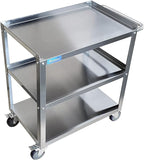 18 in. Wide X 28 in. Long X 33 in High | 3 Shelf Metal Utility Cart on Wheels with Handle