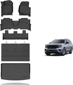 KELCSEECS® Floor Mats & Cargo Liner with Seatback Mats for 2021-2024 Ford Expedition Max 8 Seats Bench Seating(Only Fit Max), All Weather Protection TPE Floor Liners Full Set Accessories Black