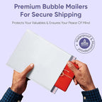 White 8.5x14.5 Inch Poly Bubble Mailers #3 | Self Seal Large Padded Envelopes | Air Cushioned Bubble Mailer | Usable Size 8.5x13.5 Inch | Waterproof Lightweight Mailing Shipping Bags | 100 Pack Bulk