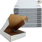 8x8x2 Inches Shipping Boxes Set of 25,White Corrugated Mailing Cardboard Box Literature Mailer for Packing Small Business Moving Storage, E-Commerce Packaging Mailing Boxes Gift Boxes for Presents