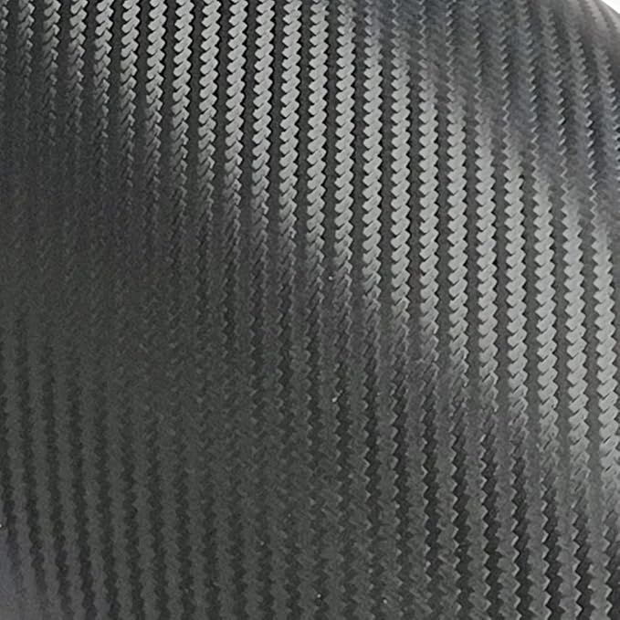 3D Black Carbon Fiber Vinyl Bubble Car Wrap Film Automotive DIY Decals (72" x 48" / 6 FT x 4 FT)
