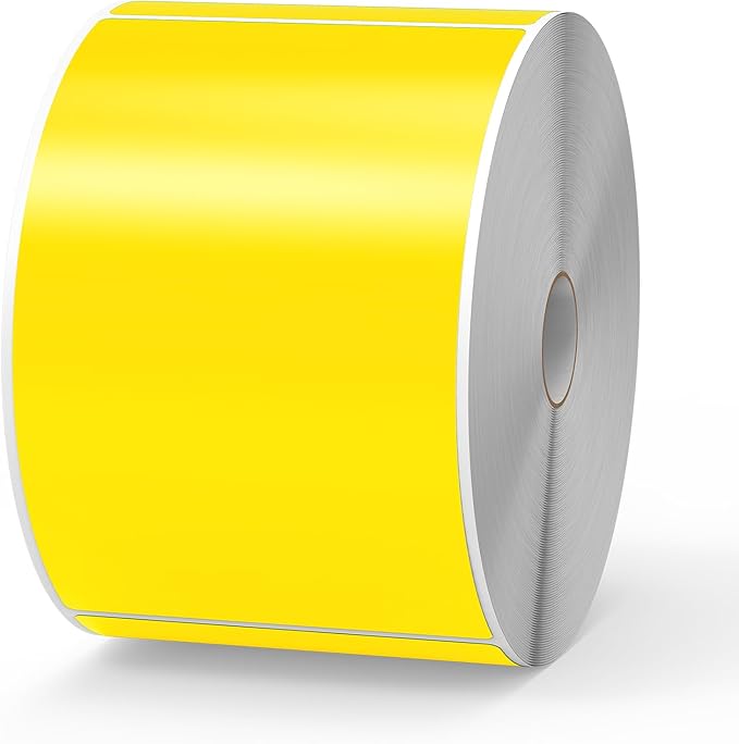 500 Pcs Large Moving Labels for Boxes 3 ×5 Inch Vinyl Self Adhesive Rectangle Stickers Color Coding Labels Waterproof Removable for Storage Bins Classroom Office Warehouse, Fluorescent Yellow
