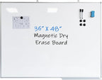 Dry Erase Board Magnetic Whiteboard 48"x 36" White Board Wall Mounted Aluminum Frame Hanging Whiteboard for Home, School, Office, Kitchen