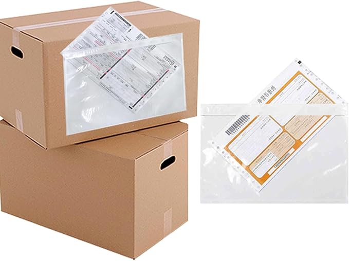 500 Pack 7.5x5.5" Packing List Mailing Envelopes Shipping Envelopes Packing List Clear Adhesive Shipping Label Sleeves Shipping Supplies for Small Businesses, Shipping Label Envelopes