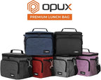opux Insulated Soft Lunch Bag for Men Women for Office Work School Picnic, Leakproof Cooler Bag with Shoulder Strap for Kid Adult (Charcoal Gray)