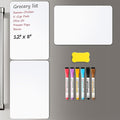 3 Pack Magnetic Dry Erase Board Sheet for Fridge, 12"x8" Erasable Refrigerator WhiteBoard w/ 6 Markers & 1 Eraser- Smooth and Flexible Small Magnet Blank Notepad for Home Kitchen Organizer and Planner