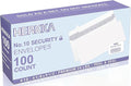 HERKKA #10 Security Self-Seal Envelopes, No.10 Windowless Bussiness Envelopes, Security Tinted with Printer Friendly Design - Size 4-1/8 x 9-1/2 Inch - White - 24 LB - 100 Pack