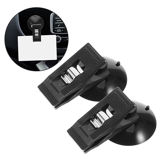 Mikinona 1 Pair Car Suction Cup Clamp Car Mounted Clamp Car Accessory Car Supply Car Note Pad Holder Memo Windscreen Holder Parking Permit Holder Suction Car Clamp Cars Glasses Car Clip PVC