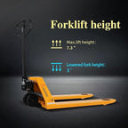 Manual Pallet Jack Industrial Hand Pallet Truck 48" Lx21'' W Forks 5500Lbs Capacity