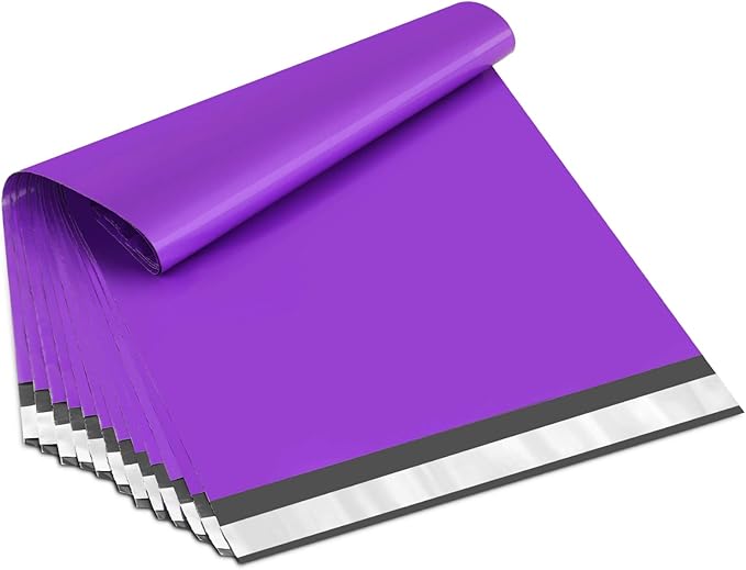 UCGOU Poly Mailers 10x13 Inch Purple 200 Pack Shipping Bags #4 Strong Mailing Envelopes Boutique Packaging Postal Self Seal Adhesive Waterproof and Tear Proof Small Business for Clothes Books
