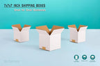 7x7x7 inch Small Shipping Boxes, White Corrugated Cardboard Boxes for E-Commerce, Mailing, Storage, Gifts Wrapping, 25 Pack
