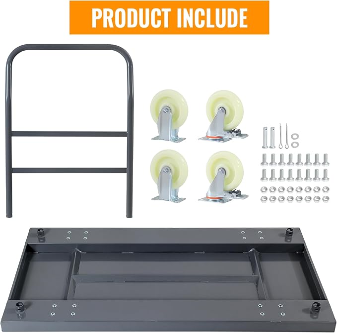 Heavy Duty Platform Truck, Industrial Panel Truck Cart 360 Degree Swivel Wheels, Flatbed Cart Add Reinforcing Steel Bar with 2500 Lbs Capacity, 47X 24 Inch