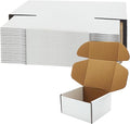 6x5x3 inch Shipping Boxes, White Corrugated Cardboard Box Literature Mailing Shipping Packaging Recyclable Storage Boxes and Craft Gifts Giving Products Business White Box Set of 25 (6''x5''x3'')