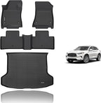 KELCSEECS® Floor Mats & Cargo Liner Custom for 2019-2025 Infiniti QX50/QX55 All Weather Protection TPE Floor Liners Front& Rear Row Full Set Infiniti QX50 Accessories Black