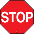Mighty Line Stop Floor Sign Sticker for Safety, Warning, Heavy-Duty, Peel and Stick, Adhesive, Industrial Quality, 12"