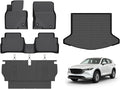 Hutisya-Floor Mats & Cargo Liner with Backrest Set Fit for Mazda CX-5 2023-2025 All Weather Protection Anti-Slip & Durable TPE Full Set Liners Automotive Accessories-Black