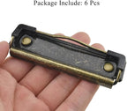 HAHIYO 3.94 Inches Vintage Bronze Metal Mountable Clipboard Clips - 6 Pack, Durable Spring Loaded Clip with Rubber Grips and Rivets Document File Wood Plastic Clip Board for Office School Home