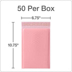 Quality Park Bubble Mailers, 6 x 9, Pink Poly Mailers, Padded Envelopes, Shipping Bags, Water Resistant, Self Seal, 50 Per Box (QUA85907)