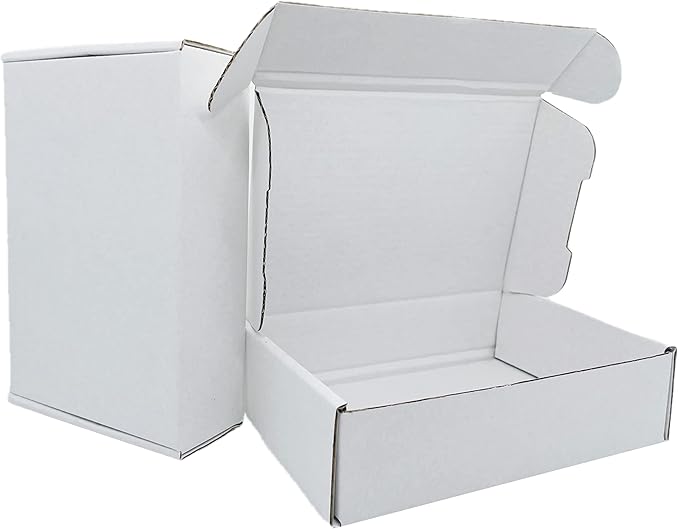 7x4x1.55 inch Small White Mailers Boxes Recyclable Corrugated Gift Box for Packaging Shipping Set of 10