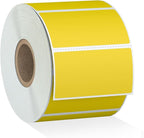 Misofuki 2.25" x 1.25" Yellow Direct Thermal Barcode Labels 1000 Pcs for Zebra ZD410 ZD411 LP2824, 2-1/4x1-1/4 1 Roll Waterproof Strong Adhesive Perforated Return Address Labels Used with Rollo MUNBYN