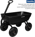 BILT HARD 1200 lbs 7 Cu Ft Poly Garden Dump Cart with 2-in-1 Convertible Handle, Quick Release, Dump Wagon Heavy Duty for Yard, Outdoor