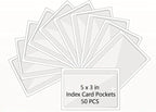 50pcs Self-Adhesive Business Card Protecror,Waterproof Clear Adhesive Label Pockets,Transparent Label Holder with White Card for Cabinet,Storage Bin,Supermarket,Bookself,Mailbox,Tag,Drawers