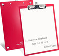 Aluminum Magnetic Clipboard A4 Metal Strong Fixed Magnet Message Clip Board Stainless Hangable w/Pen Holder Letter 9" x 12.6" for School Office Forklift Factory Workshops Garage Wharf Supplies (Red)