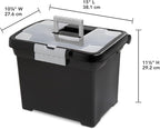 Sterilite Portable Lockable File Box Organizer with Handle and Clear Lid (8 Pack)