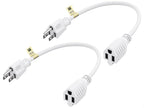 [UL Listed] Cable Matters 2-Pack 16 AWG Heavy Duty 13A Short Power Extension Cord - 1ft, 3 Prong Power Cord Extension, NEMA 5-15P to NEMA 5-15R, White