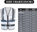 A-SAFETY Hi Reflective Safety Vest,Hi Vis Bright Neon Colors Safety Vest with 4 Reflective Strips 7 Pockets(White XXXL)