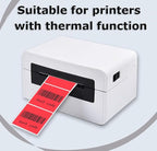 2" x 2" Thermal Labels Stickers Red, Square Thermal Shipping Stickers, Multipurpose Inventory Self-Adhesive Direct Thermal Label for Small Business (500 Labels/Roll)