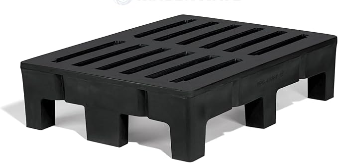 PolyMight Heavy-Duty Plastic Poly Dunnage Rack for Warehouses and Commercial Industrial Storage 48" x 36" x 12" with 2500 lb Capacity | For Wareshouse, Storage, and Merchandising
