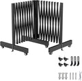 12.2FT Black Industrial Metal Expandable Barricade，Retractable Traffic Fence with Casters, Folding Security Gate，Portable Barricade Gate for Construction Area, Traffic Control, Cordon