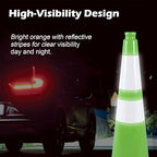 OranclUS 360 Pack 28" Green Traffic Cones with Black Base – Heavy Duty Bulk Traffic Safety Cones for Construction, Commercial, and Public Events (360, Green, 28 Inch)