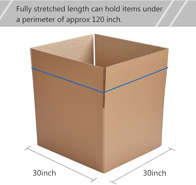 Coopay 12 Inches Extra Large Rubber Bands, 30 Pieces Heavy Duty Trash Can Band Bulk, Strong Elastic for Office Supply School Home, Garbage Cans, File Folders (Blue)