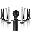 8PCS Black Stanchions Posts with 4PCS 5 ft Black Velvet Rope, Black Velvet Rope Stanchion Set Crowd Control Barriers, Stanchions and Velvet Ropes Red Carpet Poles for Party Supplies